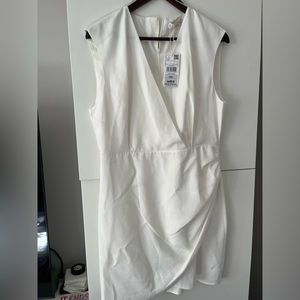 Mango Draped Surplice Mini Dress